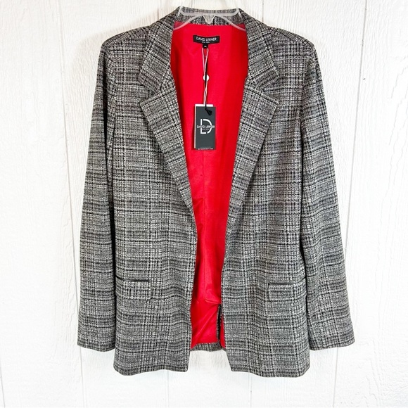 NEW David Lerner Black and Gray Blazer Jacket Medium - Picture 7 of 7